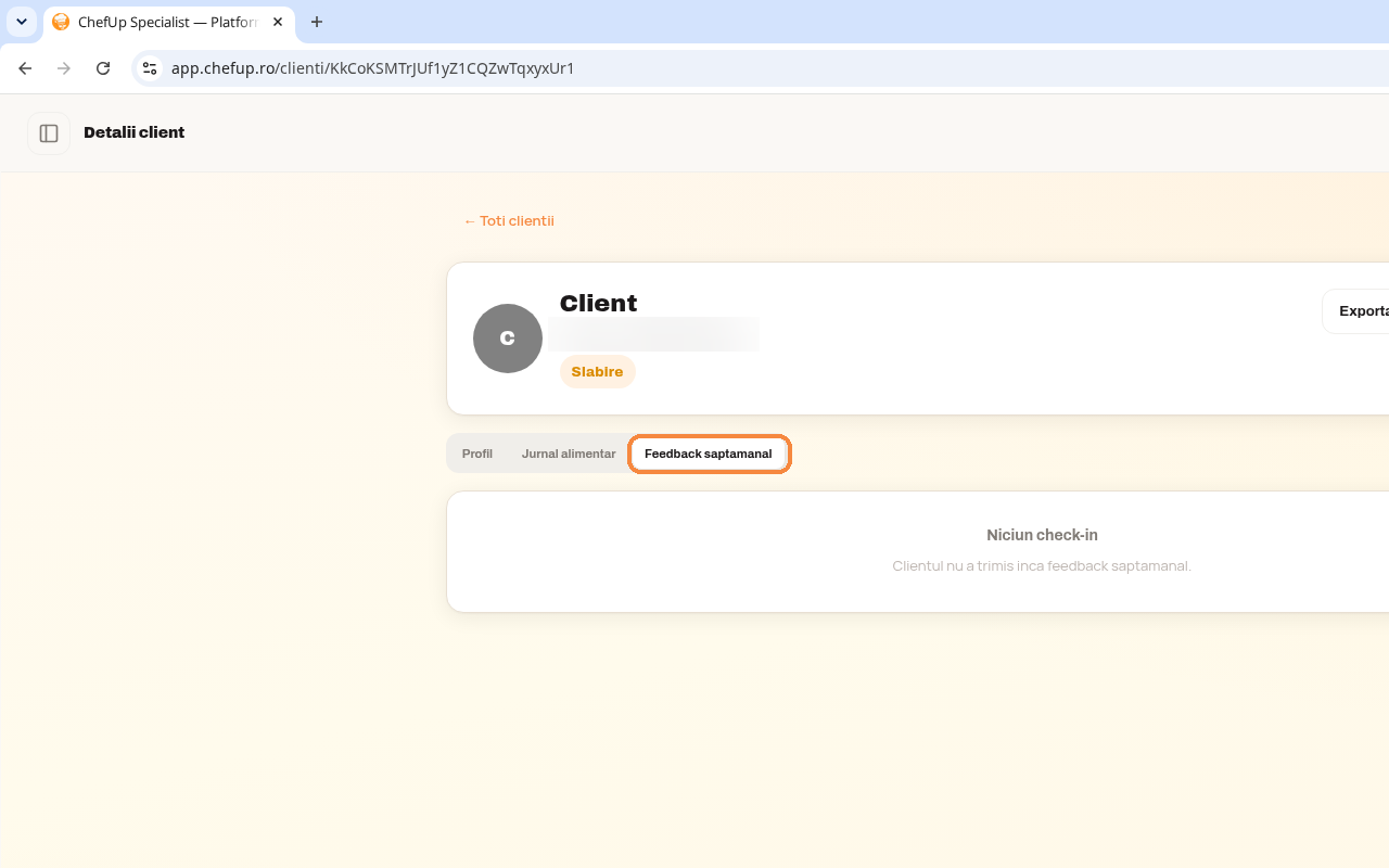 Tab-ul Feedback saptamanal